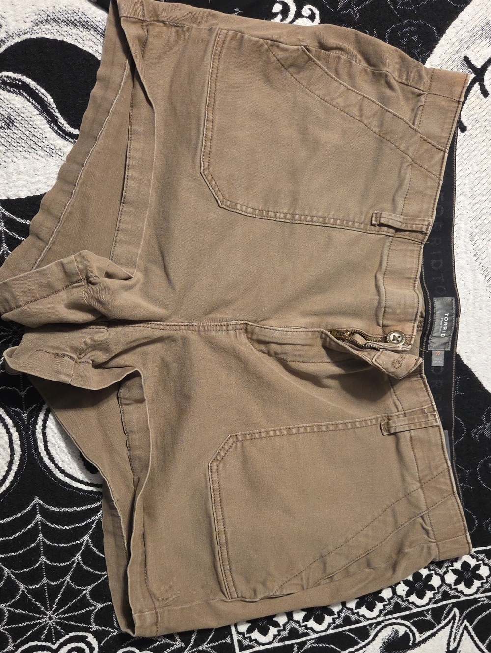 torrid Tan Cotton Shorts with Front Pockets